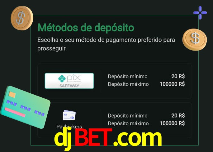 O cassino djbet.com oferece uma grande variedade de métodos de pagamento
